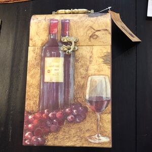 Decorative Wine Bottle Storage Box with Design